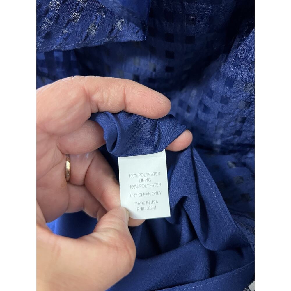 NWOT Amanda Uprichard Mckinnon Dress Navy One Shoulder Ruffle Mini Chic Sexy Med - Picture 4 of 5